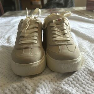 Chic Cream Lace-Up Sneakers